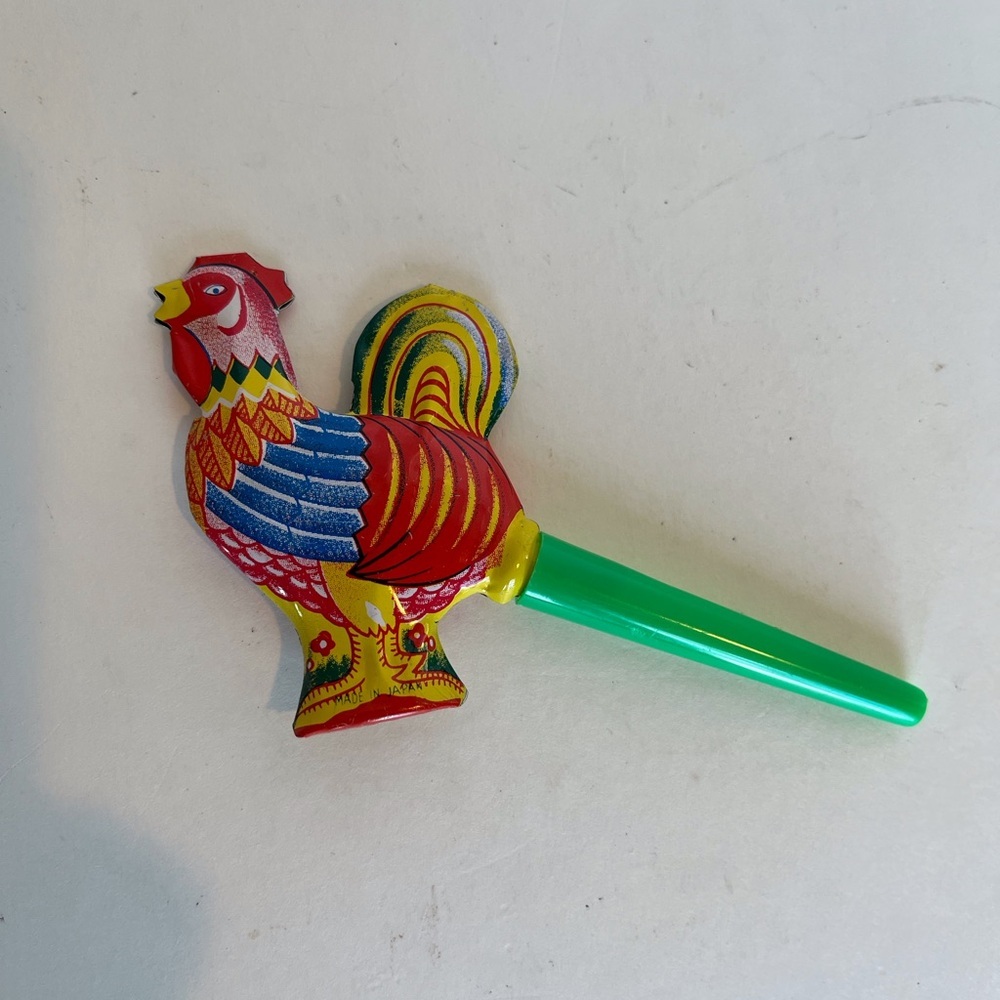 Vintage Rooster Tin Toy Whistle